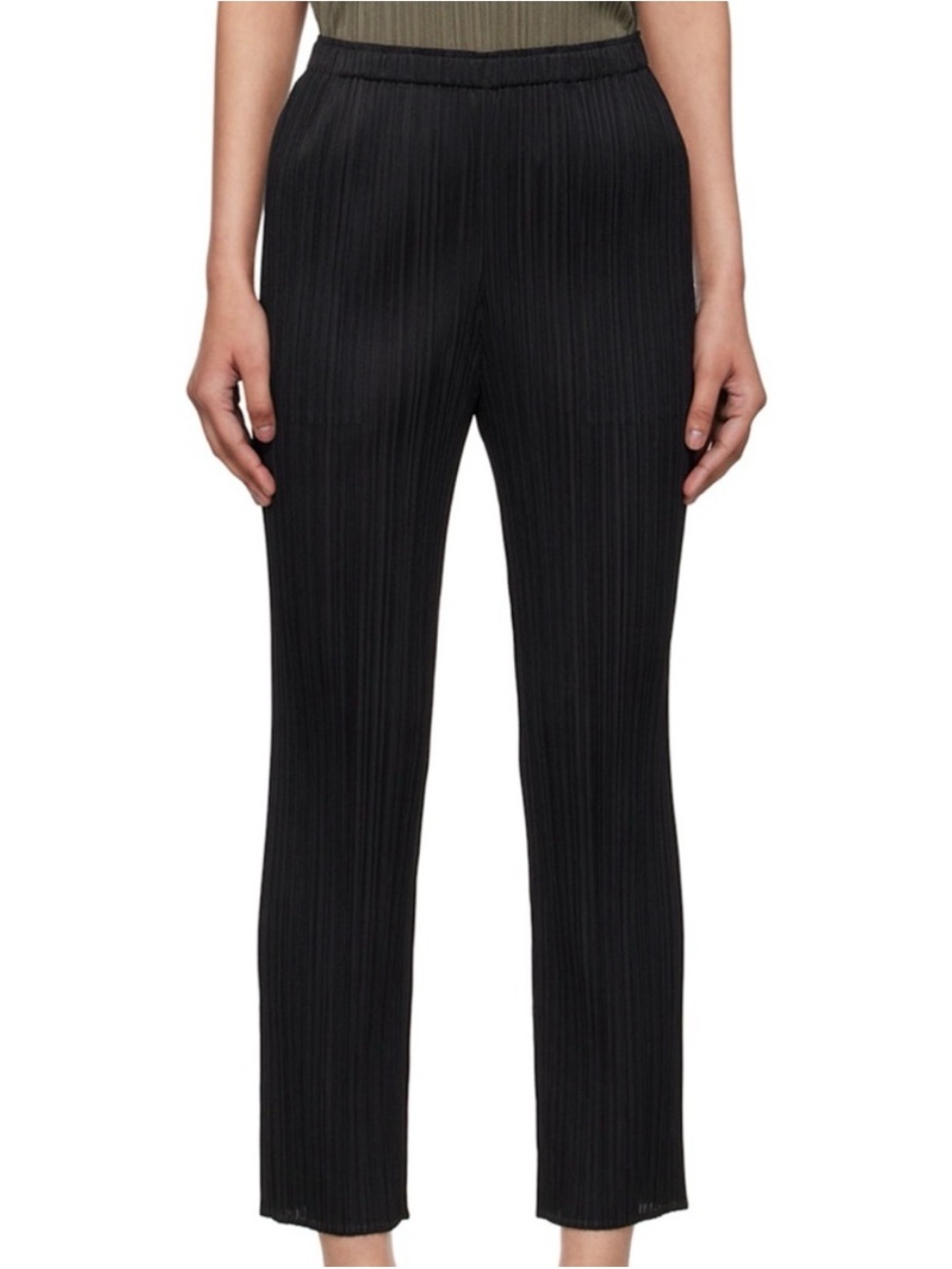 Pleats Please Issey Miyake Black Pleated Pants Sz 3 Made in Japan
